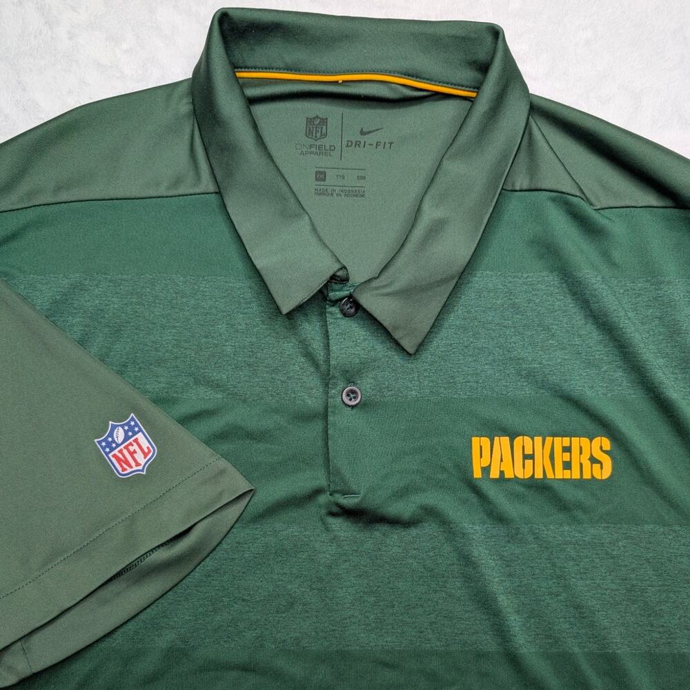 Nike Dri-Fit Green Bay‎ Packers Mens Golf Polo - XXL Performance NFL